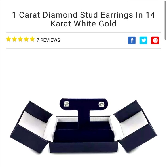 $3000 1 Carat natural Diamond Stud Earrings 14 Karat White Gold 1/2 carat each - Picture 2 of 14